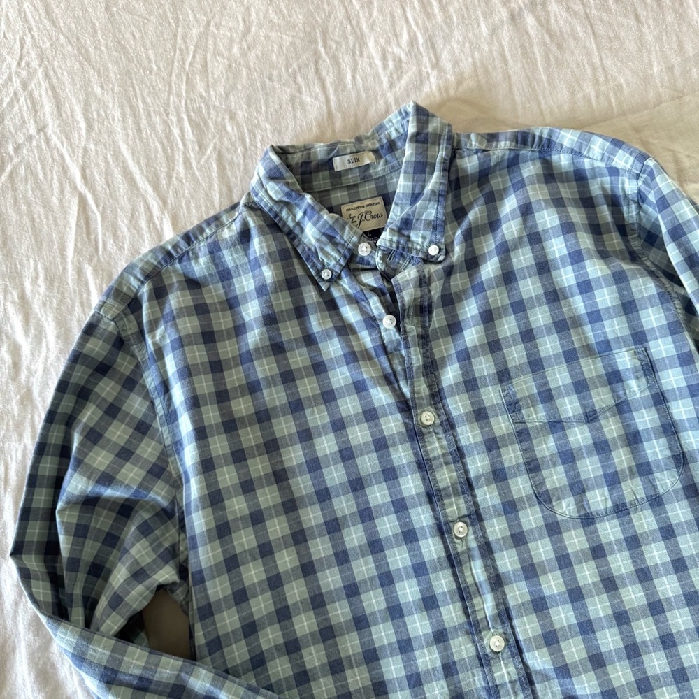 J. Crew Slim 100% Cotton Plaid Button Down Shirt, Large - Picture 6 of 6